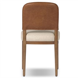 Ryver Modern Classic Brown Leather Beige Performance Dining Chair|