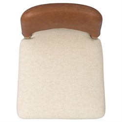 Ryver Modern Classic Brown Leather Beige Performance Dining Chair|