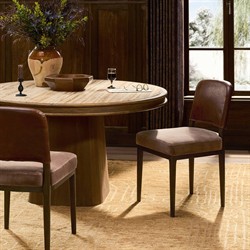 Ryver Modern Classic Brown Velvet Leather Dining Chair|