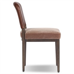 Ryver Modern Classic Brown Velvet Leather Dining Chair|