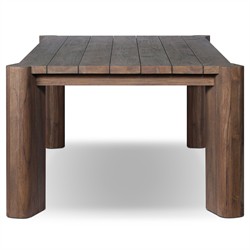 Soho Coastal Beach Brown Teak Rectangular Outdoor Dining Table - 86"|