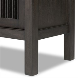 Tuscola Rustic Lodge Smoked Black Oak Wood Cabinet|