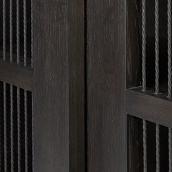 Tuscola Rustic Lodge Smoked Black Oak Wood Cabinet|