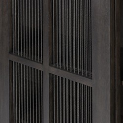 Tuscola Rustic Lodge Smoked Black Oak Wood Cabinet|