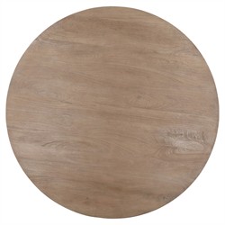 Saphiel Updated Traditional Natural Mango Wood Round Dining Table - 54"|
