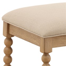 Calypso Updated Traditional Beige Upholstered Natural Oak Counter Stool|