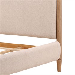 Luna Modern Classic Cream Boucle Natural Wood Bed - Queen|