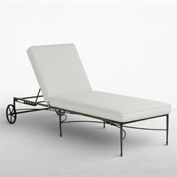 Roma Bali Pearl Upholstered Slate Grey Aluminum Outdoor Chaise Lounge|
