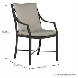 Monaco French Country Grey Sunbrella Outdoor Dining Arm Chair|