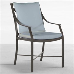 Monaco French Country Blue Sunbrella Outdoor Dining Arm Chair|