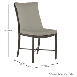 Monaco French Country Grey Sunbrella Outdoor Dining Chair|