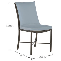 Monaco French Country Blue Sunbrella Outdoor Dining Chair|