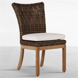 Montauk Brown Wicker Cream Upholstered Outdoor Swivel Lounge Chair|