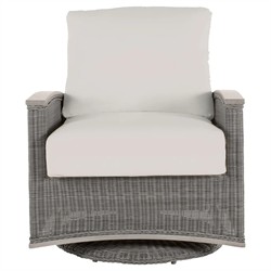 Astoria Cream Upholstered Oyster Aluminum Wicker Outdoor Lounge Chair|
