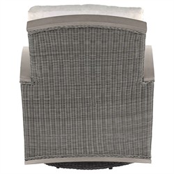 Astoria Cream Upholstered Oyster Aluminum Wicker Outdoor Lounge Chair|