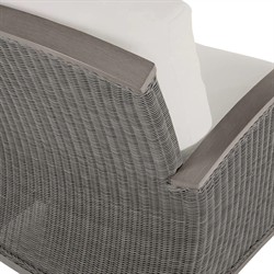 Astoria Cream Upholstered Oyster Aluminum Wicker Outdoor Lounge Chair|