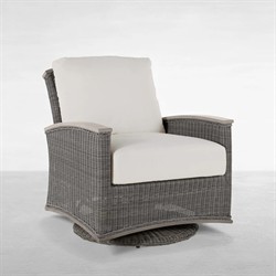 Astoria Cream Upholstered Oyster Aluminum Wicker Outdoor Lounge Chair|
