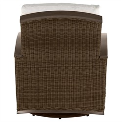 Astoria Cream Upholstered Brown Aluminum Wicker Outdoor Lounge Chair|