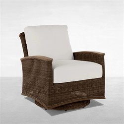 Astoria Cream Upholstered Brown Aluminum Wicker Outdoor Lounge Chair|