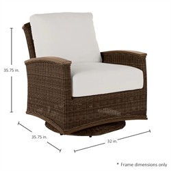 Astoria Cream Upholstered Brown Aluminum Wicker Outdoor Lounge Chair|