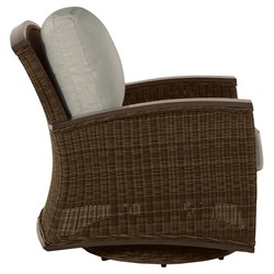 Astoria Grey Sunbrella Brown Aluminum Wicker Outdoor Lounge Chair|