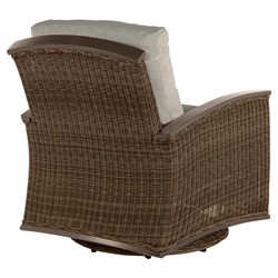 Astoria Grey Sunbrella Brown Aluminum Wicker Outdoor Lounge Chair|