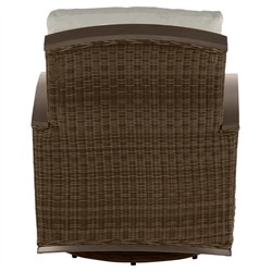 Astoria Grey Sunbrella Brown Aluminum Wicker Outdoor Lounge Chair|