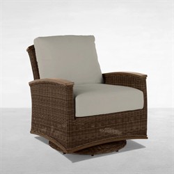 Astoria Grey Sunbrella Brown Aluminum Wicker Outdoor Lounge Chair|