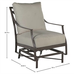 Monaco French Country Grey Sunbrella Spring Outdoor Lounge Chair|