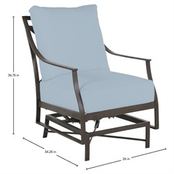 Monaco French Country Blue Sunbrella Spring Outdoor Lounge Chair|