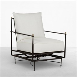 Roma Bali Pearl Upholstered Slate Grey Aluminum Outdoor Spring Lounge Chair|