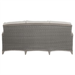 Astoria Cream Upholstered Oyster Aluminum Wicker Outdoor Sofa - 85"|