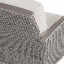 Astoria Cream Upholstered Oyster Aluminum Wicker Outdoor Sofa - 85"|