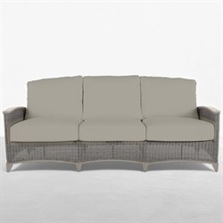 Astoria Grey Sunbrella Oyster Aluminum Wicker Outdoor Sofa - 85"|