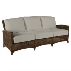 Astoria Grey Sunbrella Brown Aluminum Wicker Outdoor Sofa - 85"|