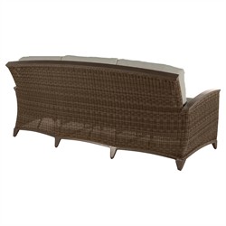 Astoria Grey Sunbrella Brown Aluminum Wicker Outdoor Sofa - 85"|