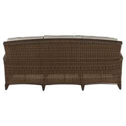 Astoria Grey Sunbrella Brown Aluminum Wicker Outdoor Sofa - 85"|