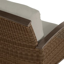 Astoria Grey Sunbrella Brown Aluminum Wicker Outdoor Sofa - 85"|