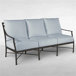 Monaco French Country Blue Sunbrella Outdoor Sofa - 75"|