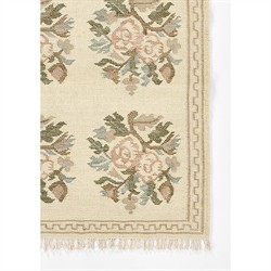 Sheena Updated Traditional Cream Wool Floral Patterned Rug - 5'x7'6"|
