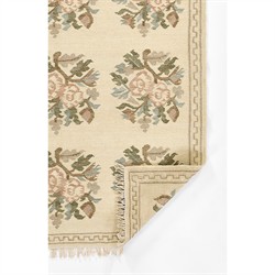 Sheena Updated Traditional Cream Wool Floral Patterned Rug - 5'x7'6"|
