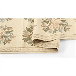 Sheena Updated Traditional Cream Wool Floral Patterned Rug - 5'x7'6"|