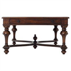Lyon Updated Traditional Brown Wood Rectangular Storage Coffee Table|