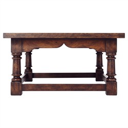 Agustin Updated Traditional Brown Oak Rectangular Coffee Table|