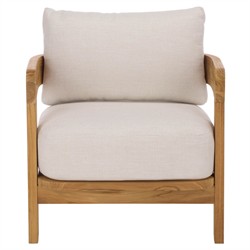 Thiago Modern Classic Natural Teak Wood Outdoor Arm Chair|