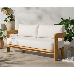 Thiago Modern Classic Natural Teak Wood Outdoor Sofa - 70"|