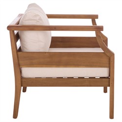 Alba Rustic Lodge Brown Teak Outdoor Arm Chair - Set of 2|