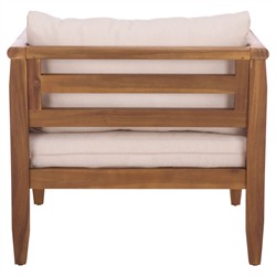 Alba Rustic Lodge Brown Teak Outdoor Arm Chair - Set of 2|