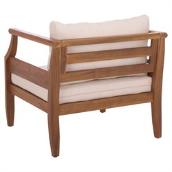 Alba Rustic Lodge Brown Teak Outdoor Arm Chair - Set of 2|