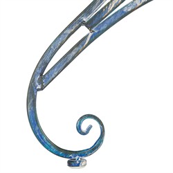 Alessia French Country Antique Blue Iron Demilune Outdoor Console Table|